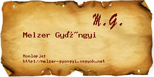Melzer Gyöngyi névjegykártya